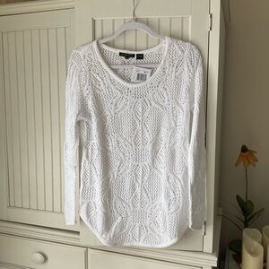 NWT Open Knit White Sweater Top